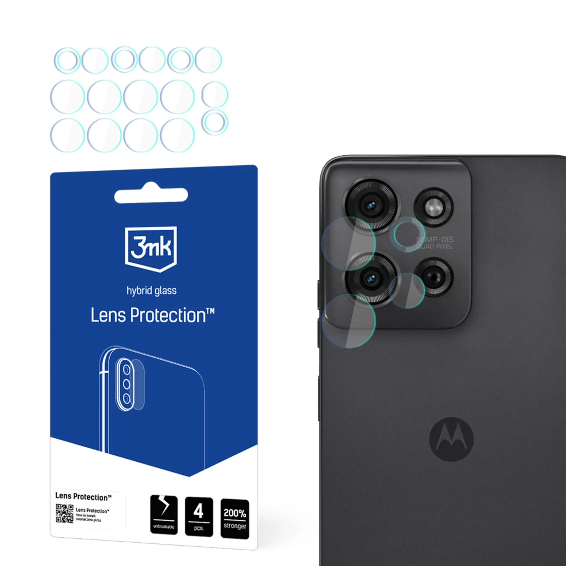 Sticlă pentru obiectivul aparatului foto pentru Motorola Moto G75 - Protecția lentilelor 3mk