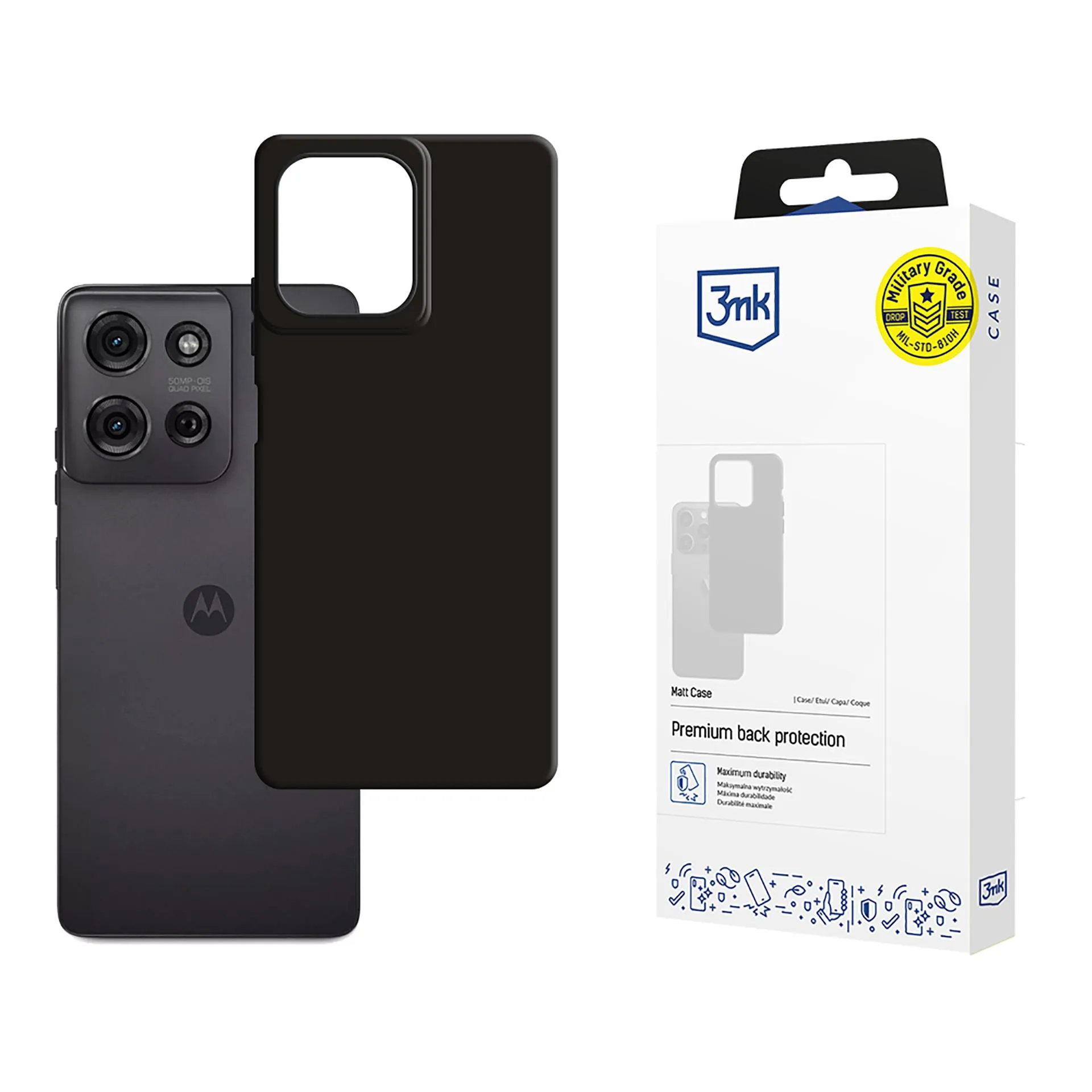 Carcasă pentru Motorola Moto G75 - 3mk Matt Case Negru