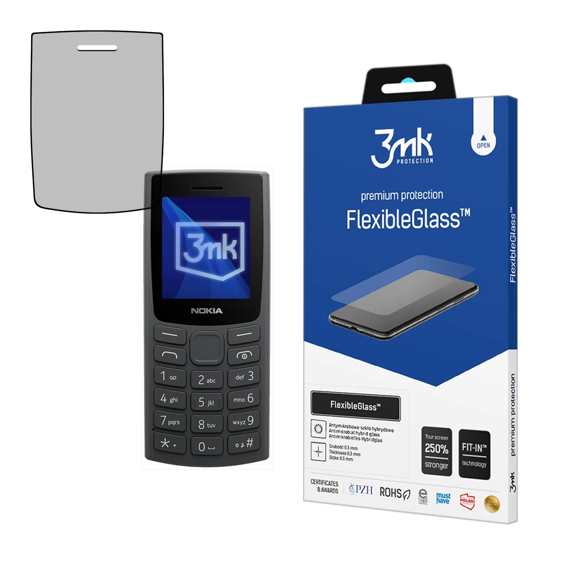 Sticlă hibridă antiefrac?ie pentru Nokia 105 (2023) - 3mk FlexibleGlass™