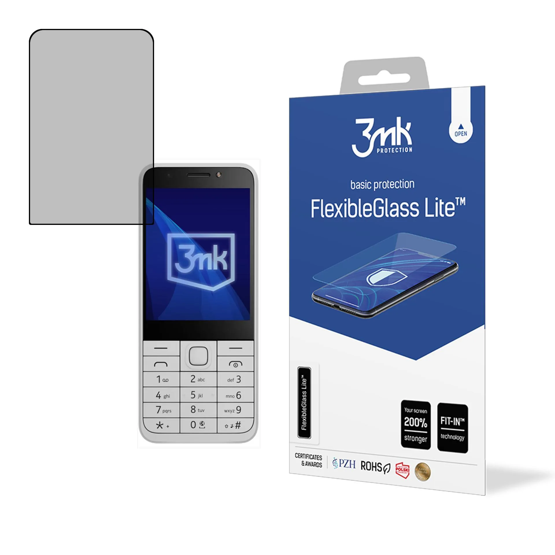 Sticlă hibridă rezistentă pe Nokia 230 DualSim 2024 - 3mk FlexibleGlass Lite