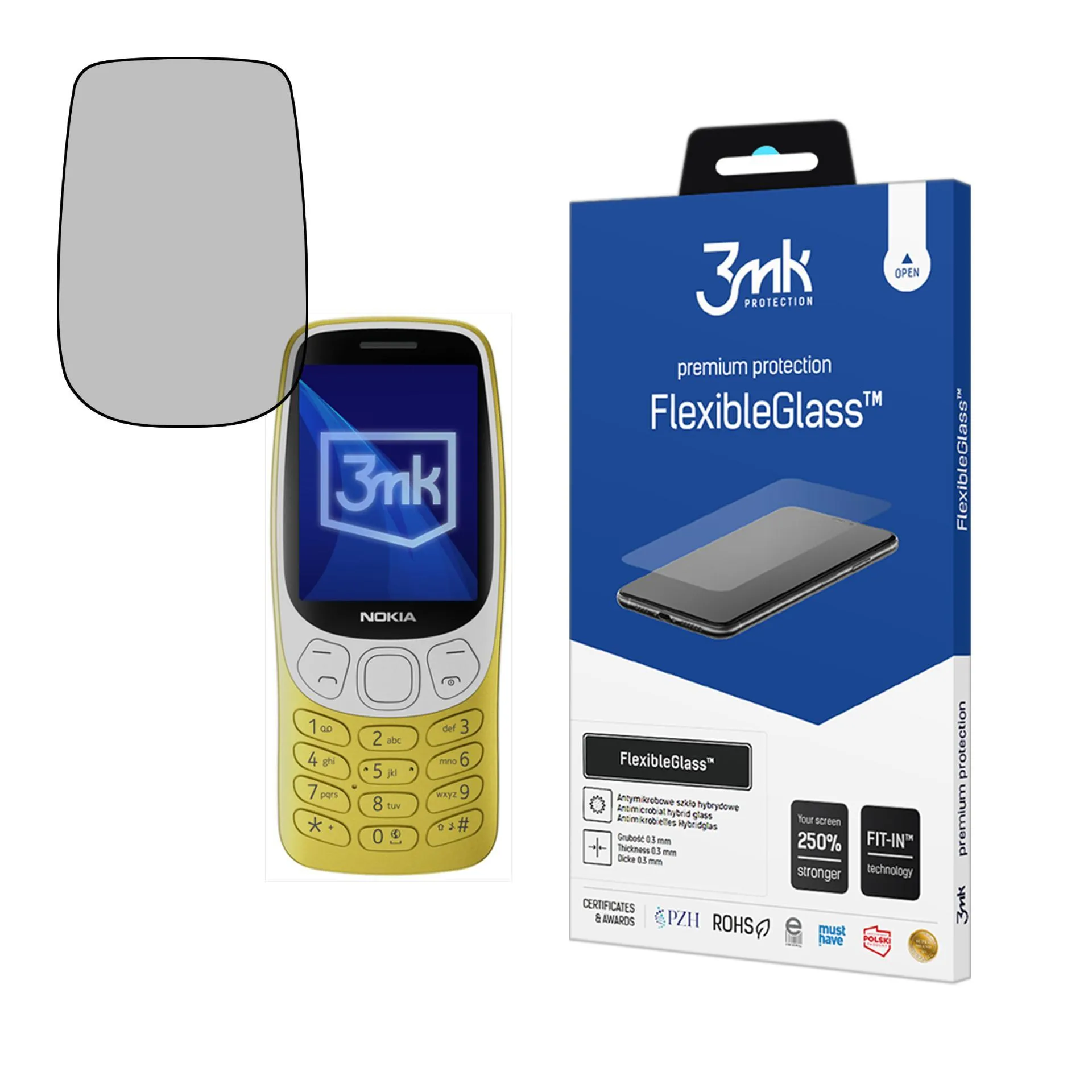 Sticlă hibridă antiefrac?ie pentru Nokia 3210 4G - 3mk FlexibleGlass™