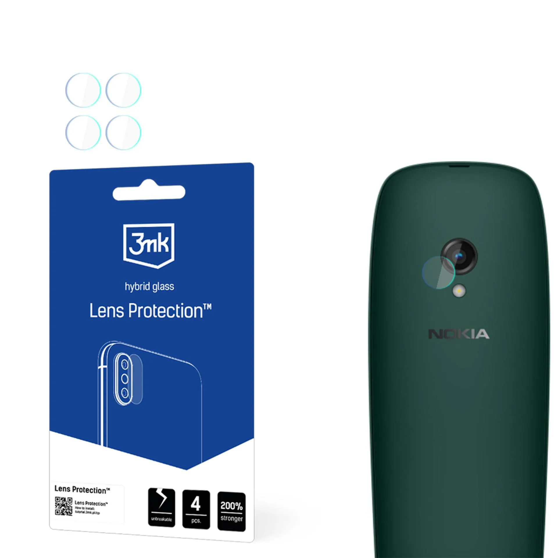 Sticlă pentru obiectivul aparatului foto pentru Nokia 6310 (2024) - Protecția lentilelor 3mk