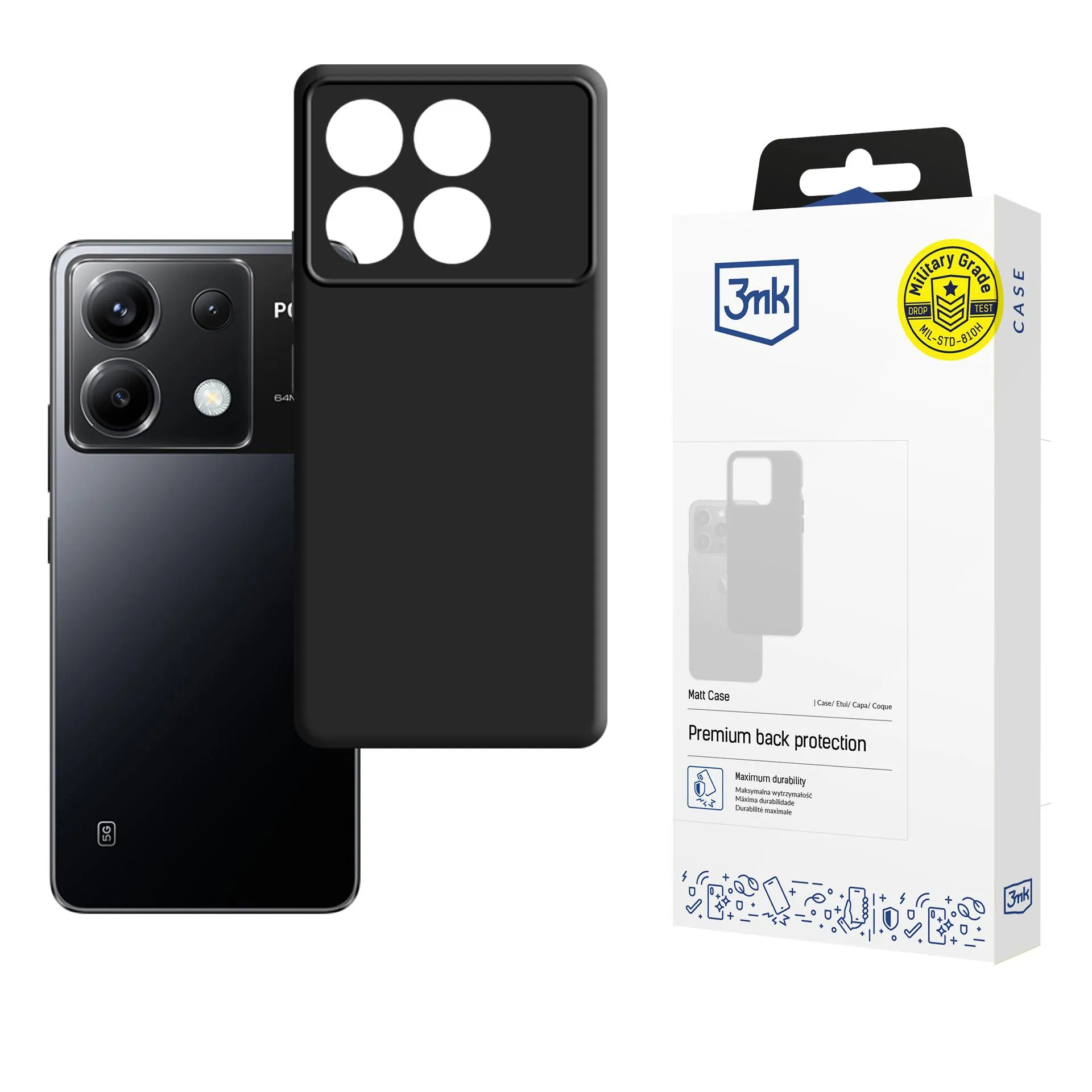 Carcasă pentru Xiaomi Redmi Note 13 Pro 5G/POCO X6 5G - 3mk Matt Case Negru