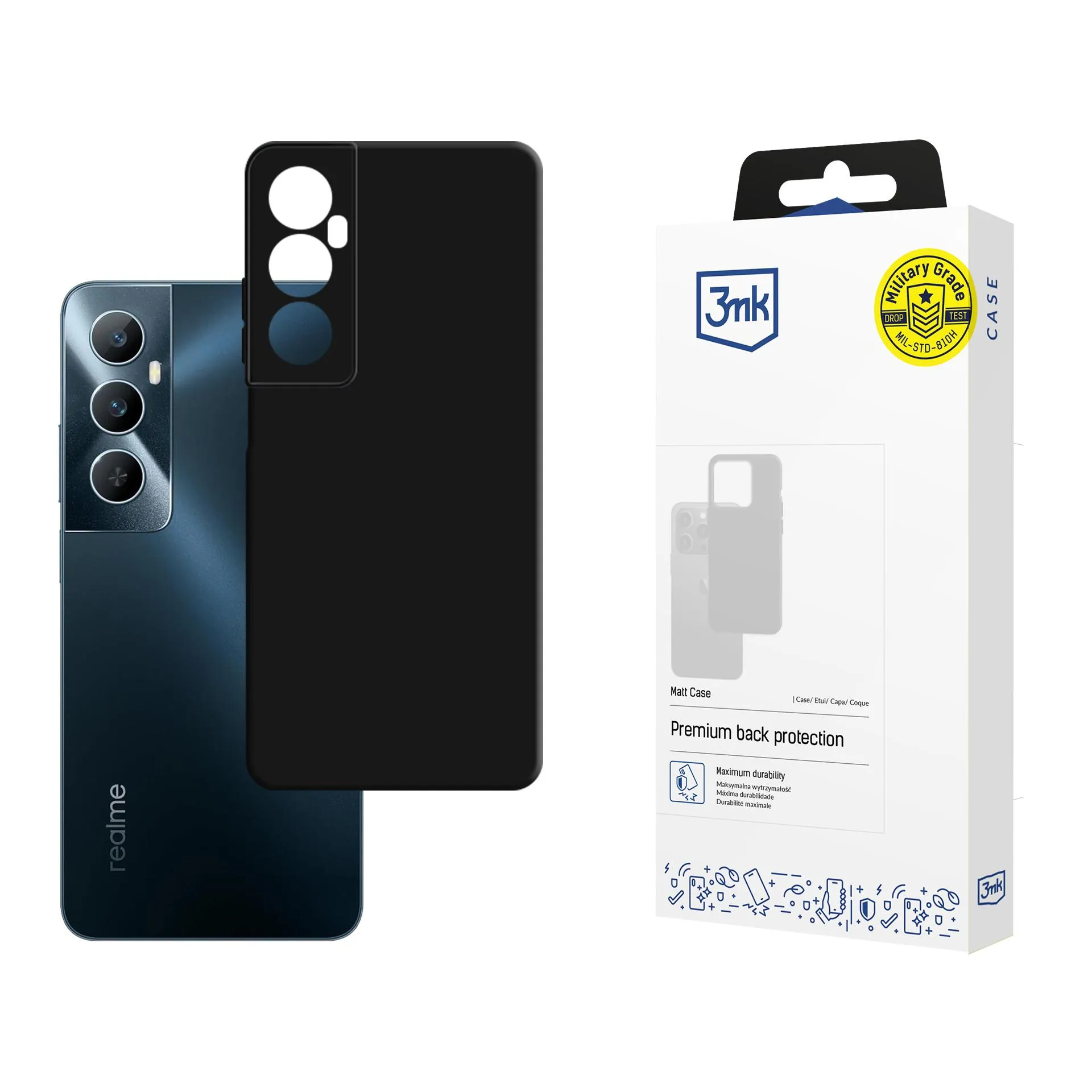 Carcasă pentru Realme C65 - 3mk Matt Case Negru