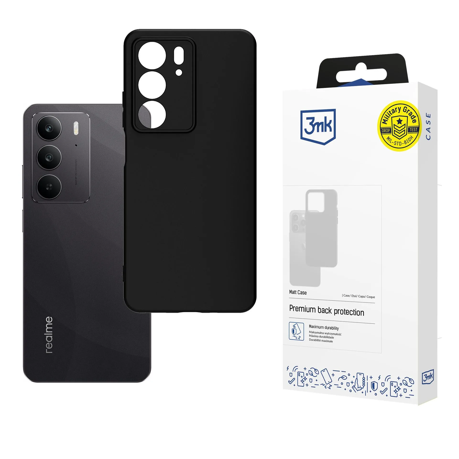 Carcasă pentru Realme C75 - 3mk Matt Case Negru