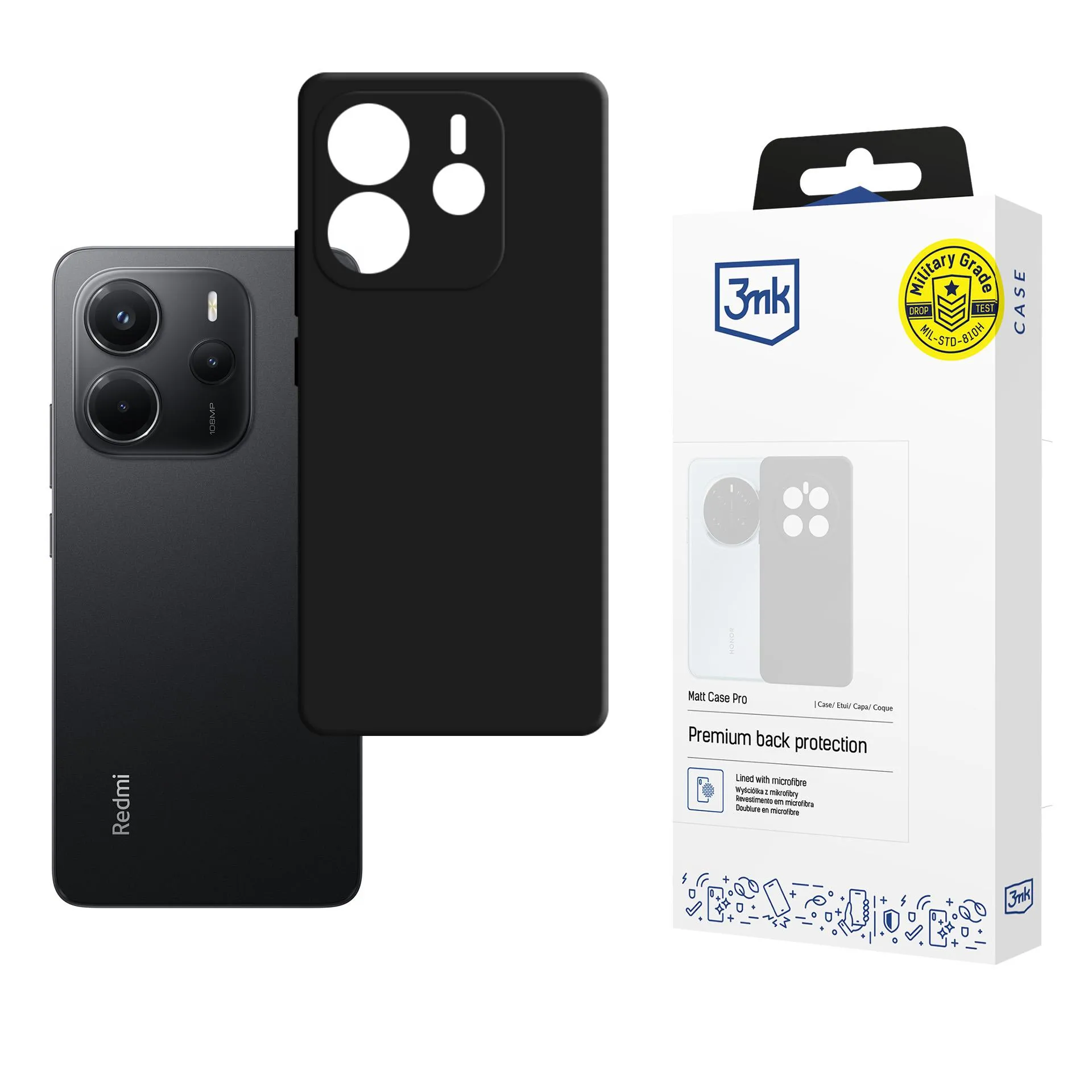 Husă pentru Redmi Note 14 4G - 3mk Matt Case Black