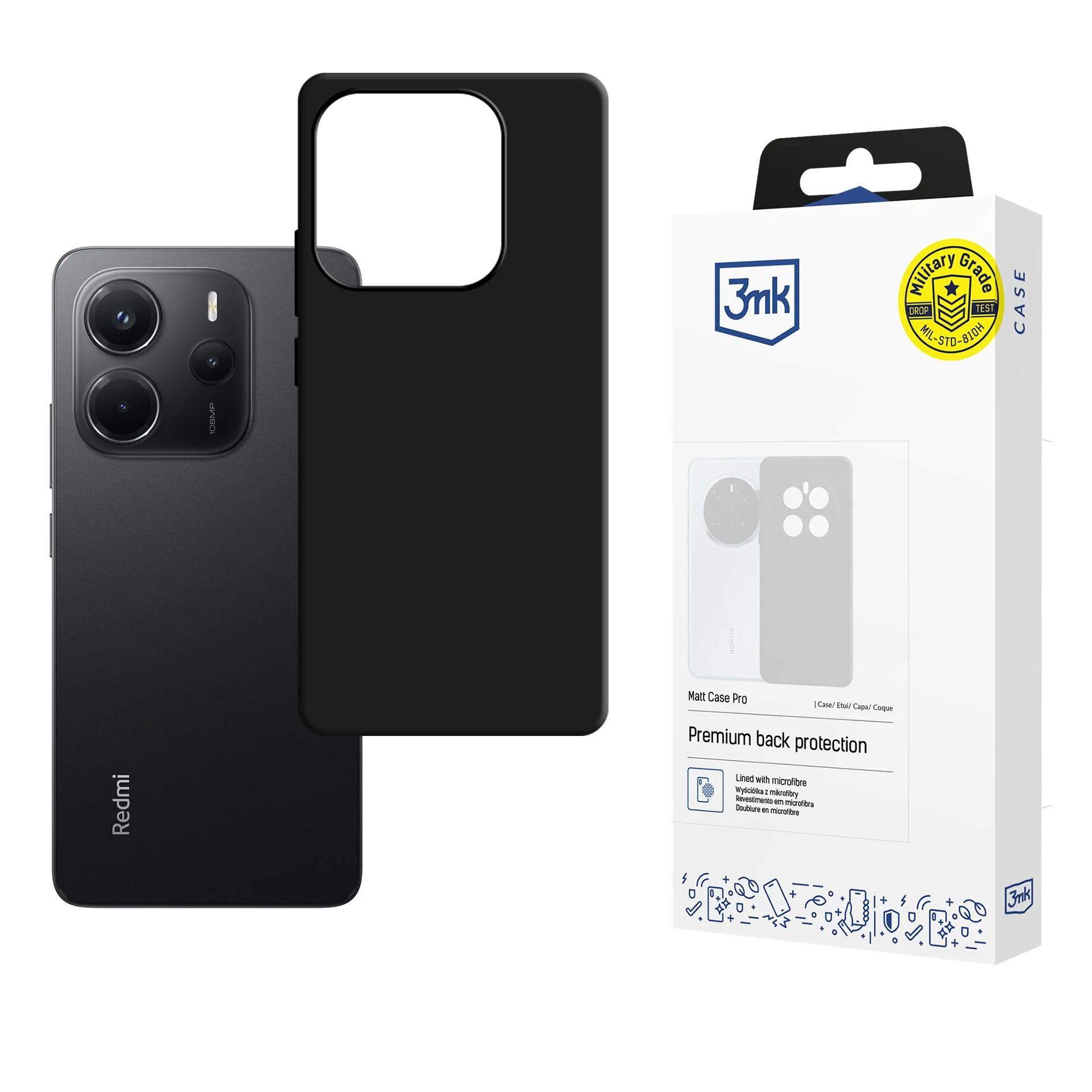 Husă pentru Redmi Note 14 5G - 3mk Matt Case Black