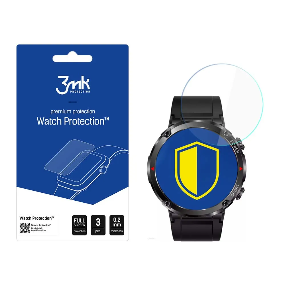 Protecție din sticlă pentru ecranul smartwatch Rubicon RNCE96 - 3mk Watch Protection