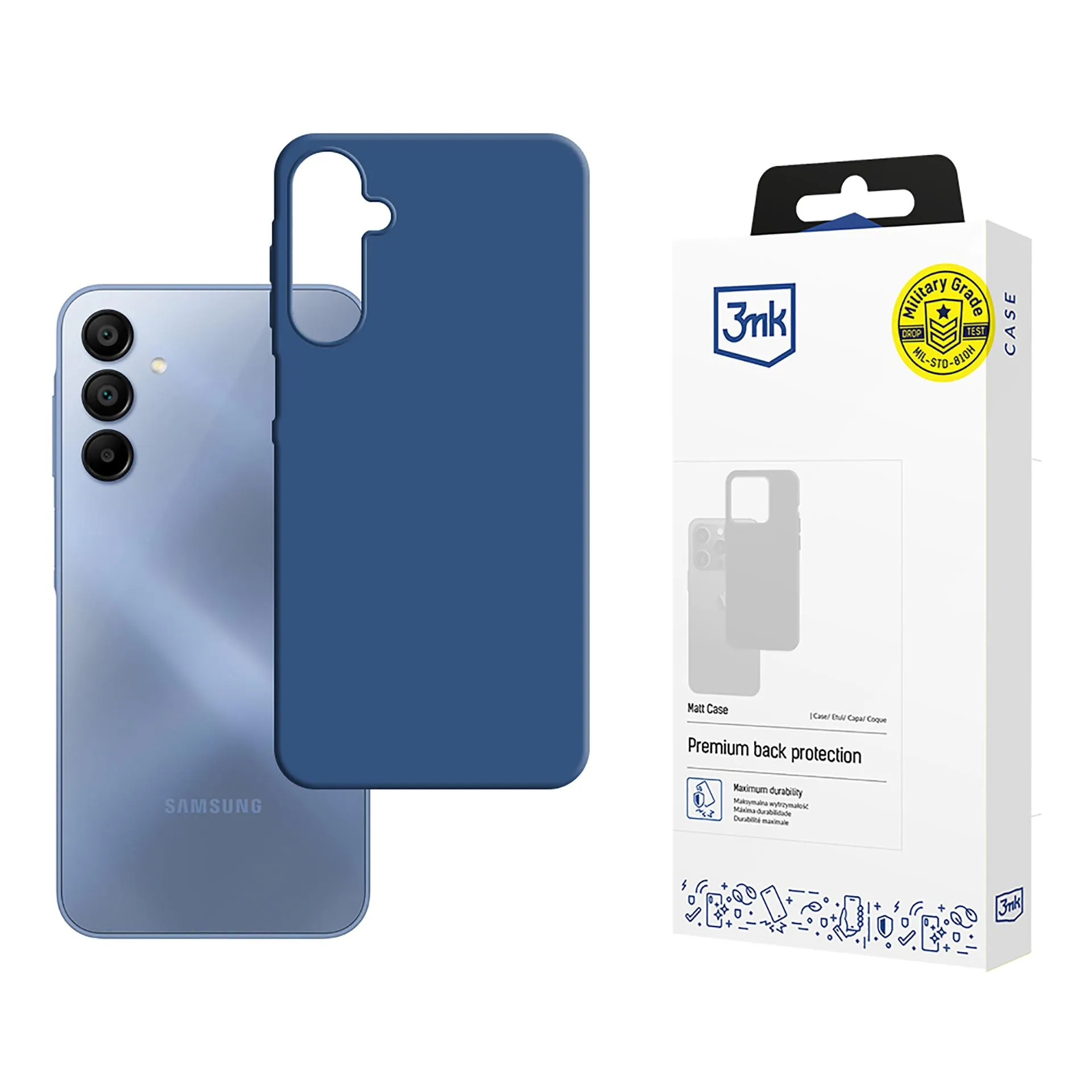 Husă pentru Samsung Galaxy A15 5G - 3mk Matt Case Blueberry
