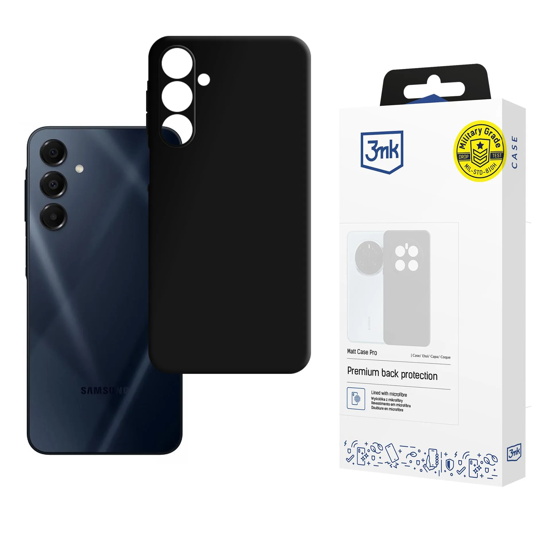 Husă pentru Samsung Galaxy A16 4G / 5G - 3mk Matt Case Black