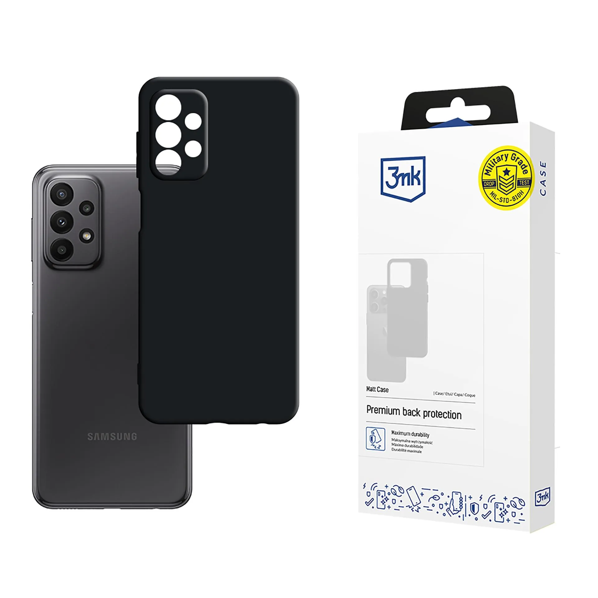 Carcasă pentru Samsung Galaxy A23 4G/5G - 3mk Matt Case Negru