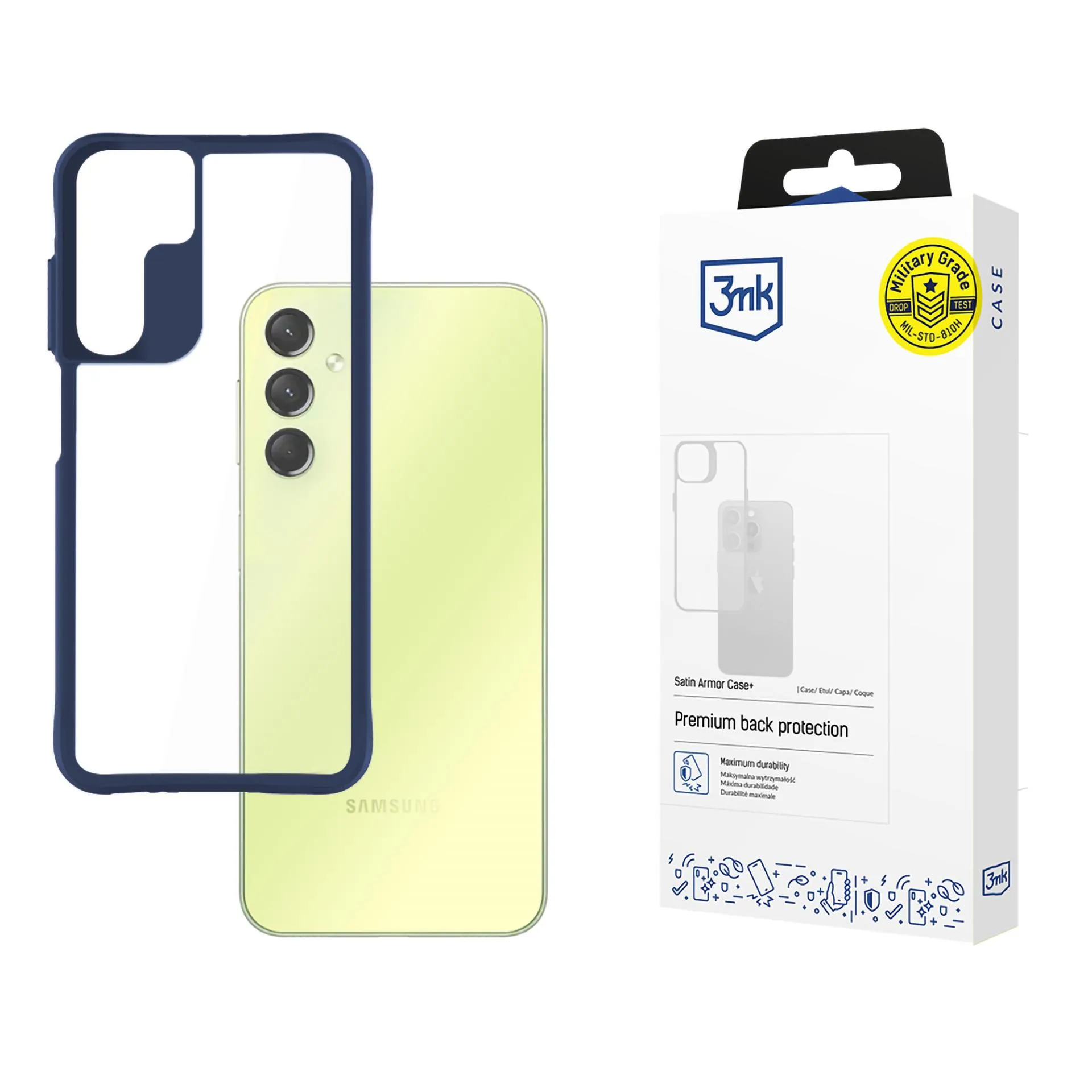 Husă pentru Samsung Galaxy A25 5G - 3mk Satin Armor Case+ Albastru