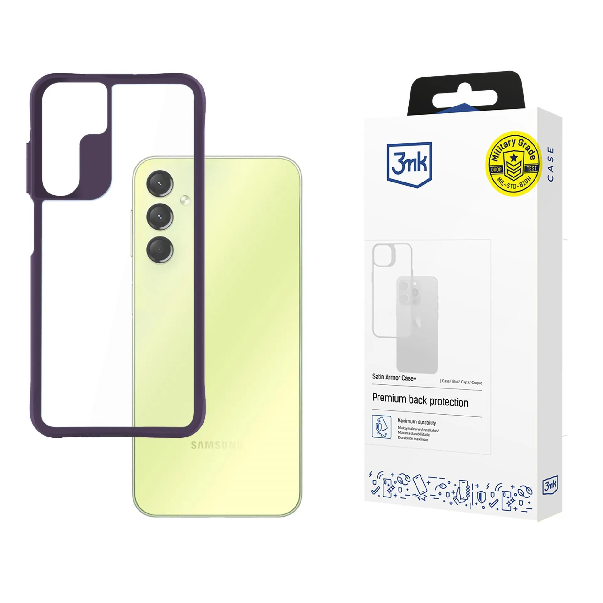 Husă pentru Samsung Galaxy A25 5G - 3mk Satin Armor Case+ Purple