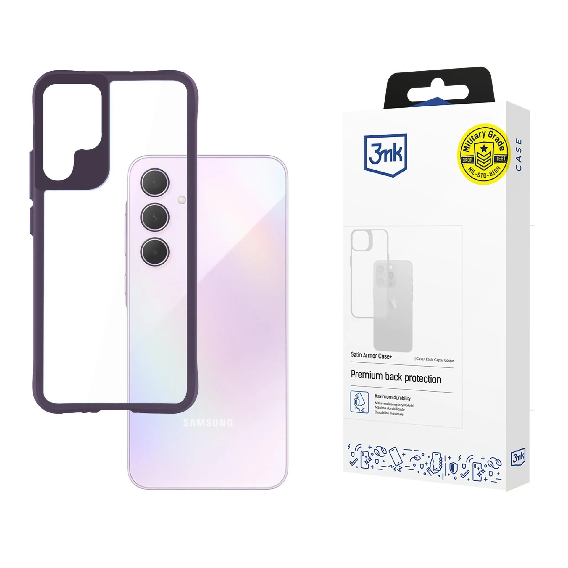 Husă pentru Samsung Galaxy A35 5G - 3mk Satin Armor Case+ Purple
