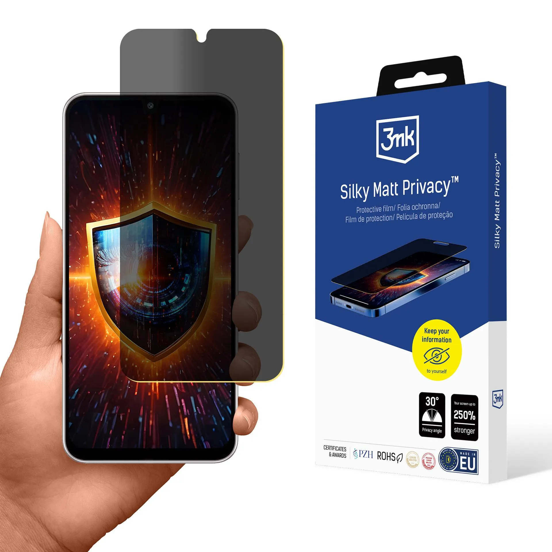 Folie de privatizare pentru Samsung Galaxy M16 5G - 3mk Silky Matt Privacy
