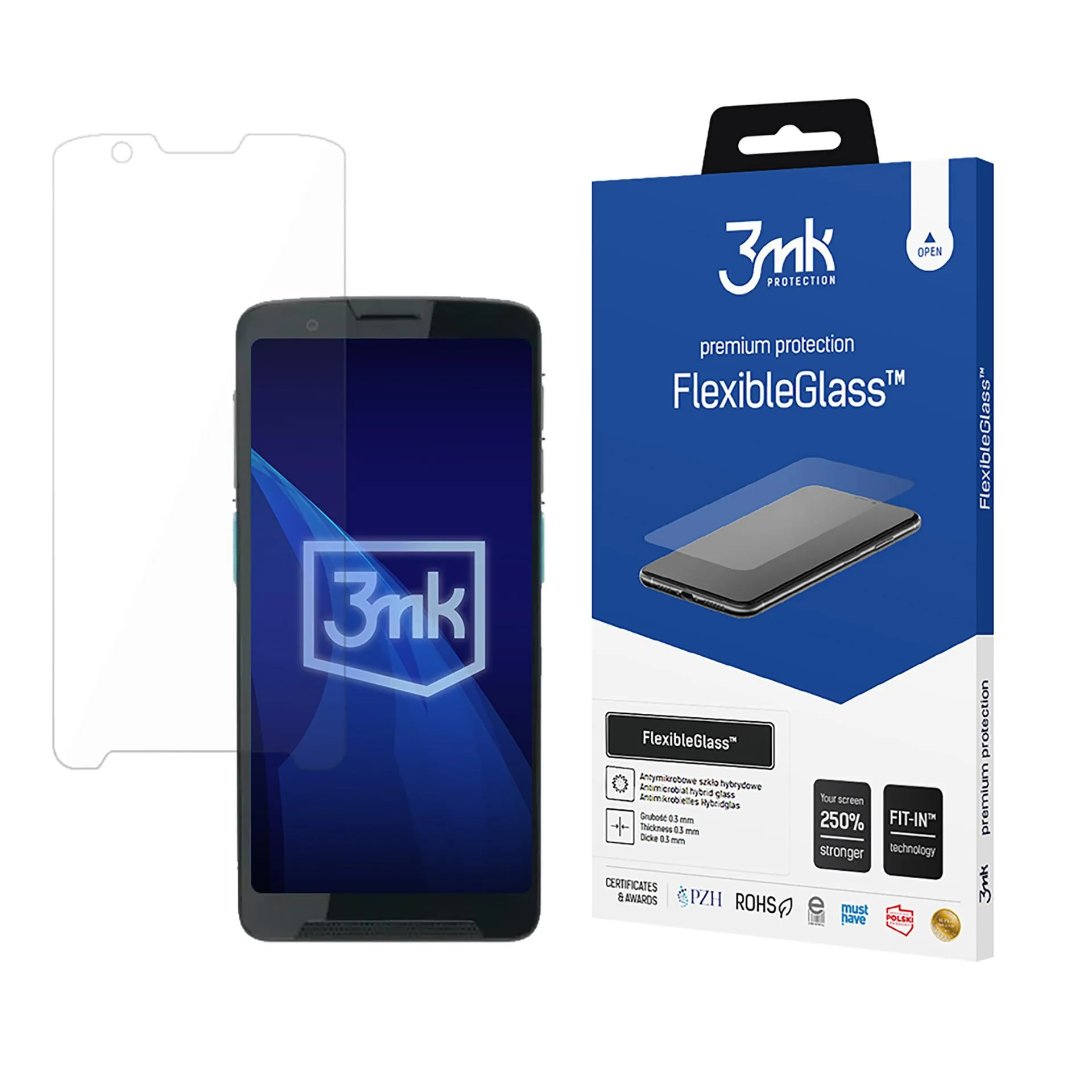 Sticlă hibrid rezistentă la rupere pe Unitech EA660 - 3mk FlexibleGlass™