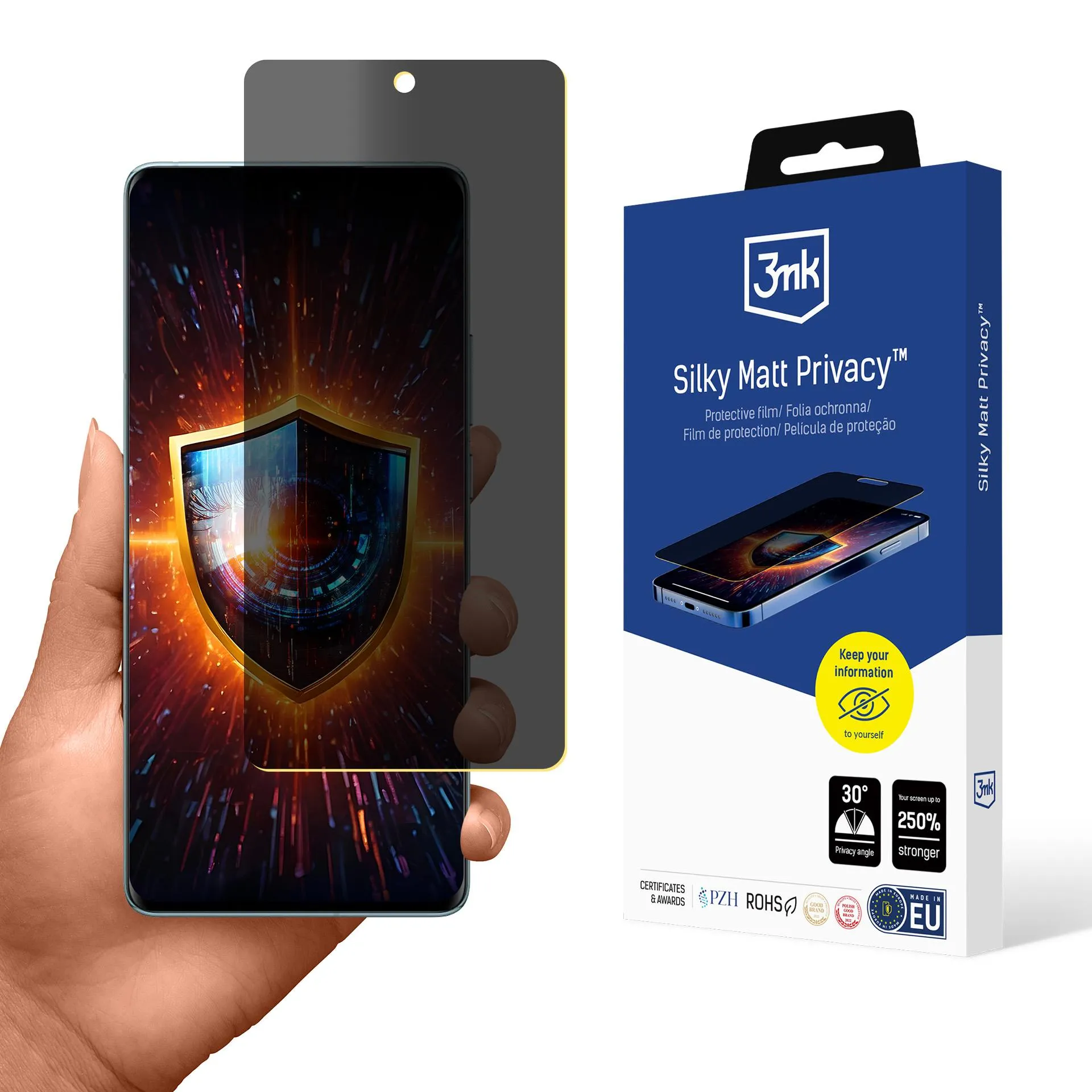 Folie de privatizare pentru Vivo X100 Pro - 3mk Silky Matt Privacy