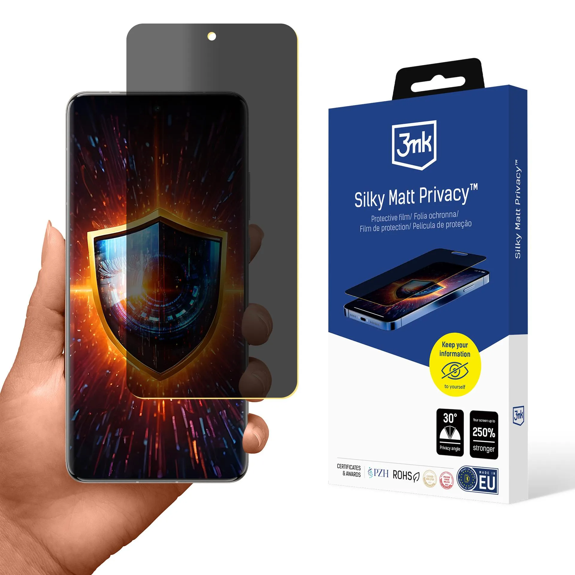 Folie de privatizare pentru Vivo X200 Pro - 3mk Silky Matt Privacy