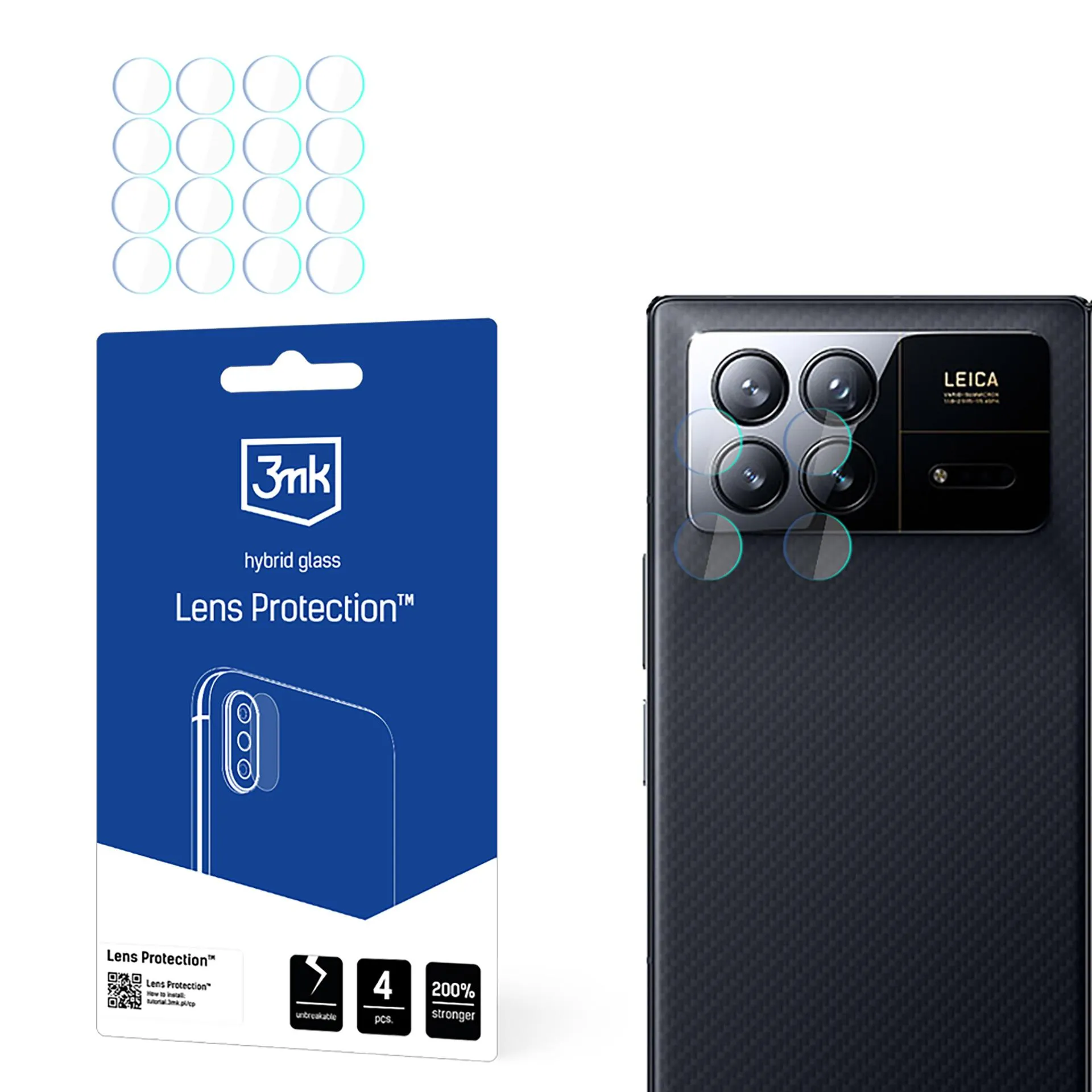 Sticlă pentru obiectivul aparatului foto pentru Xiaomi Mix Fold 3 (front) - Protecția lentilelor 3mk