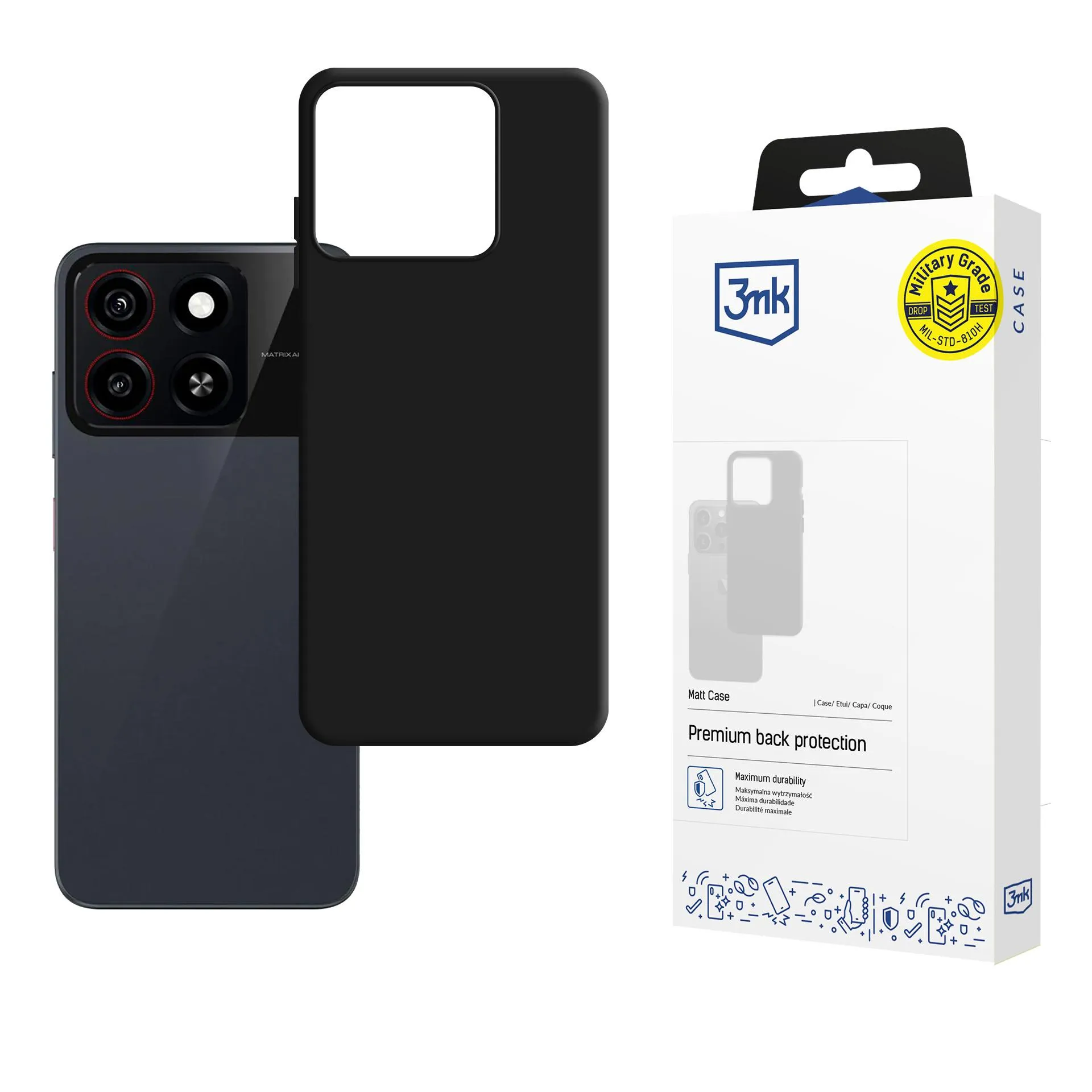 Carcasă pentru ZTE Blade A35 - 3mk Matt Case Negru