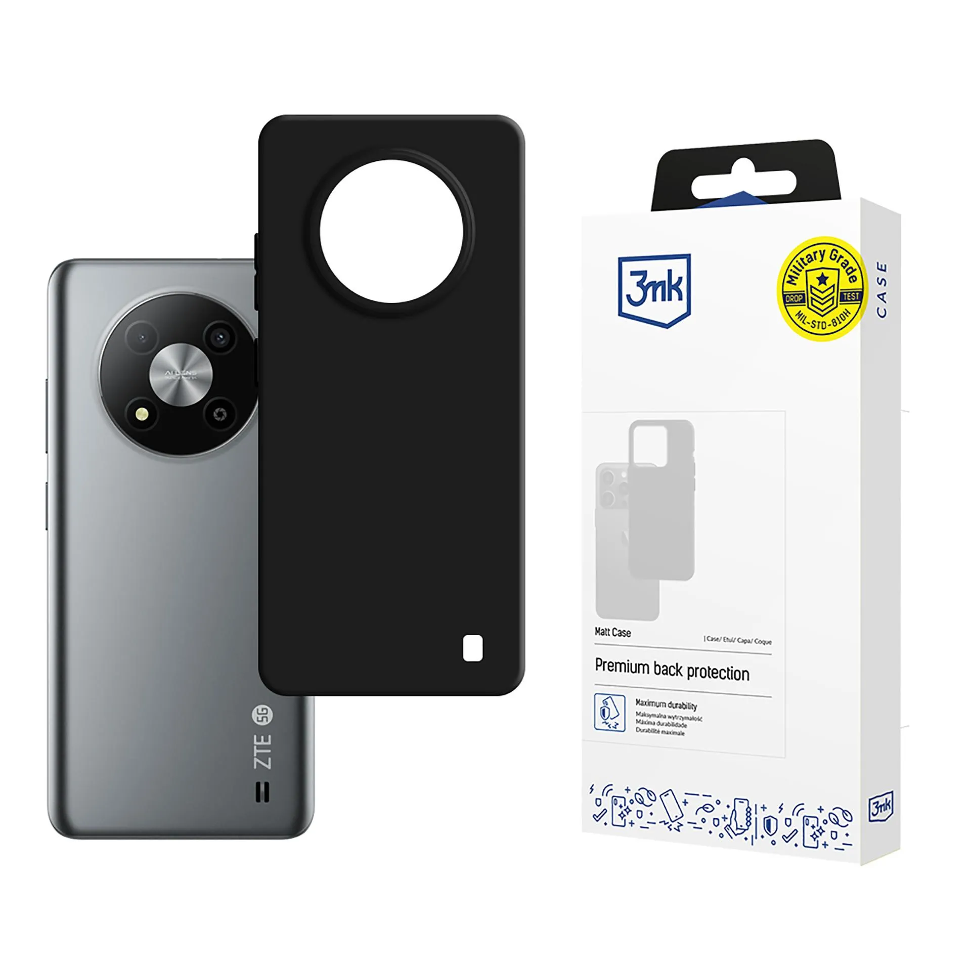 Carcasă pentru ZTE Blade A73 4g - 3mk Matt Case Negru